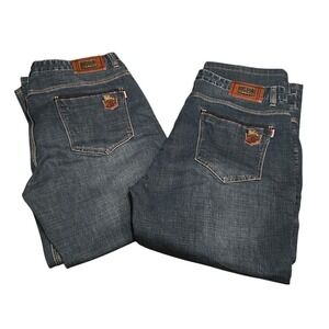 Designer Inspired Jeans Crest Patch Contrast Stitching Classic Denim‎ Bundle Set